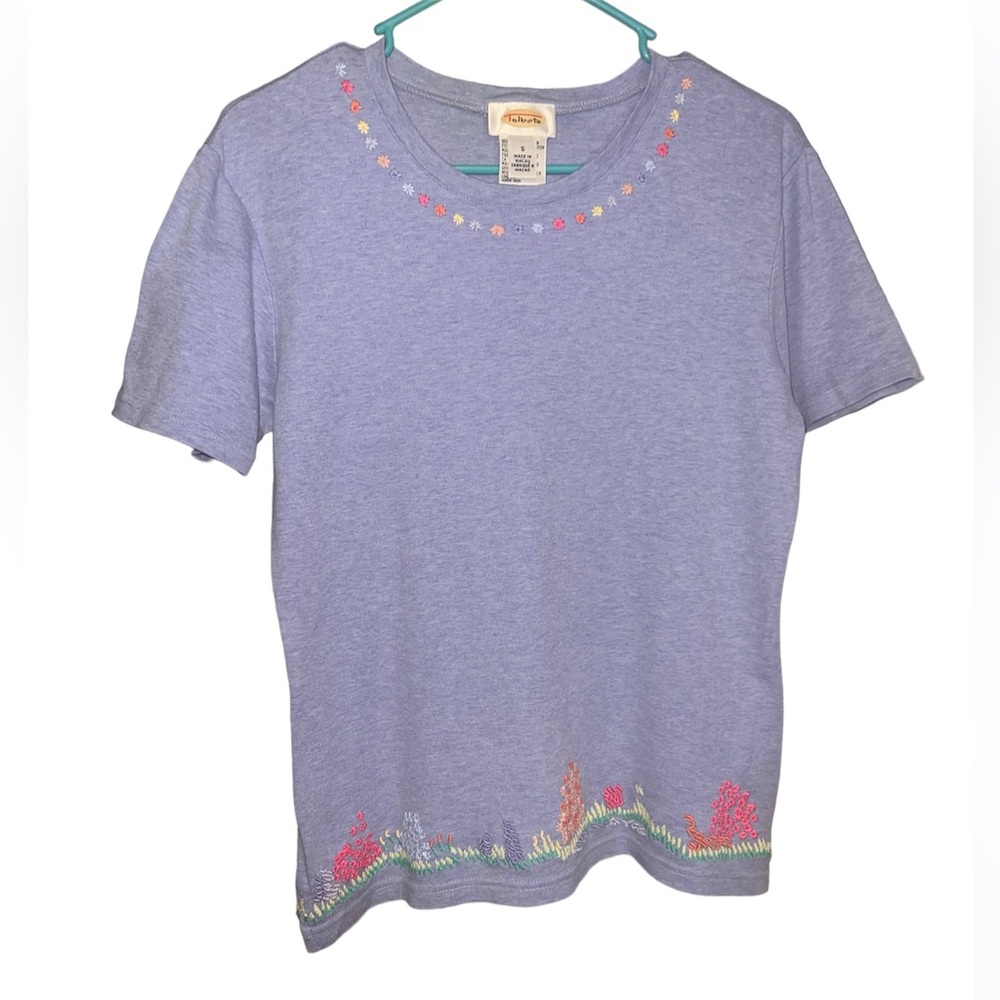 Vintage Talbots Embroidered T-shirt Size S